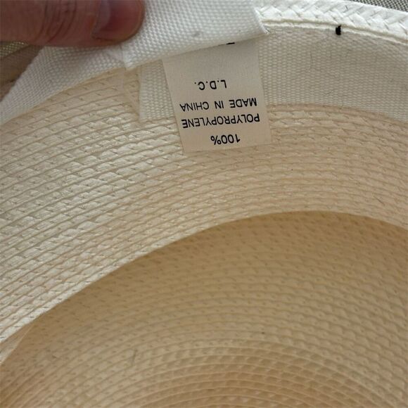 Women's Ivory Wide Brim Straw Hat with Sequins & Floral Appliqué - Picture 8 of 10